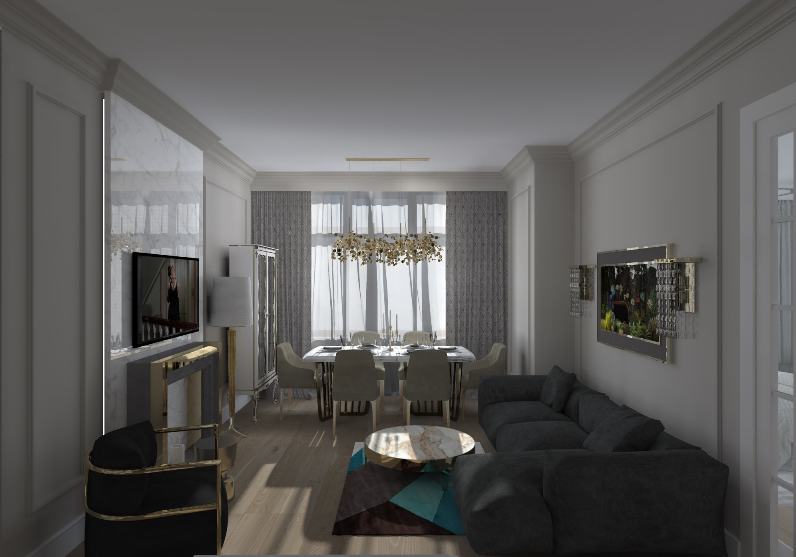 Обложка проекта: Квартира 100м2 Американская классика в ЖК Триколор