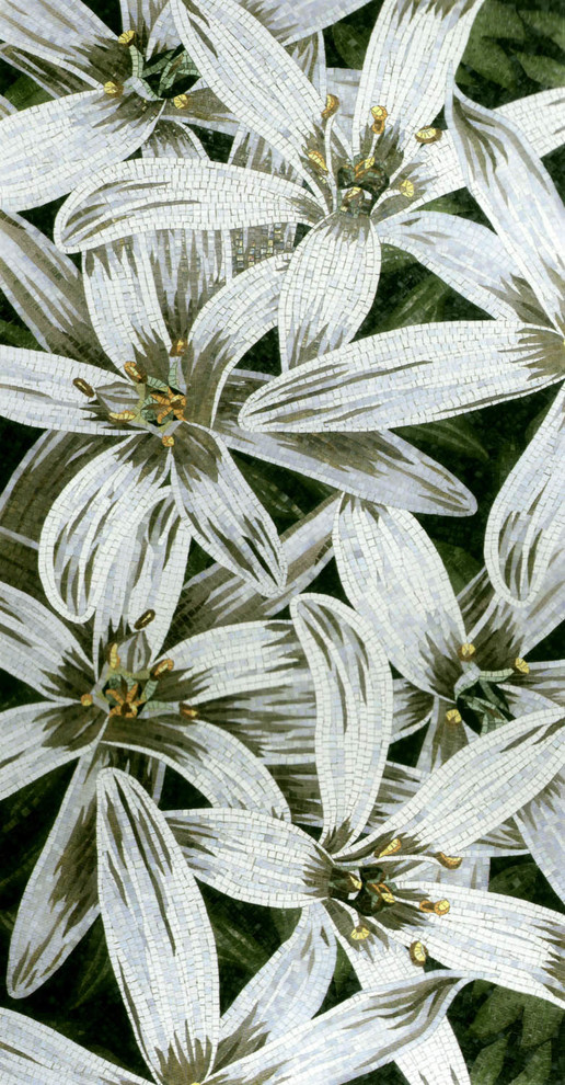 Колотое панно из мозаики - "Цветы-17"