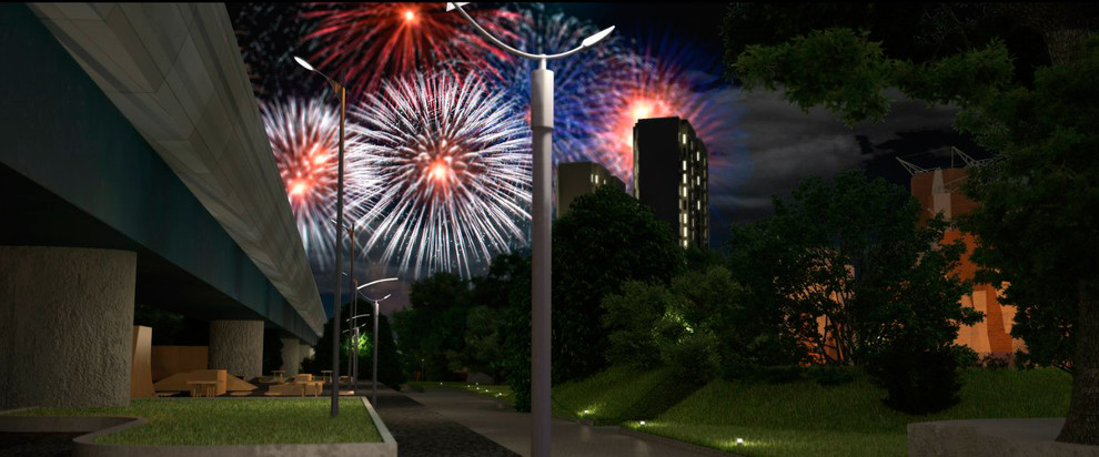 вариант ночной иллюминации парка