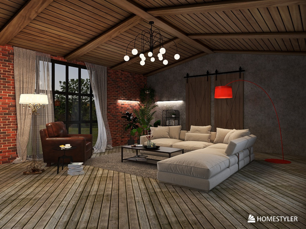 Гостиная в стиле гранж