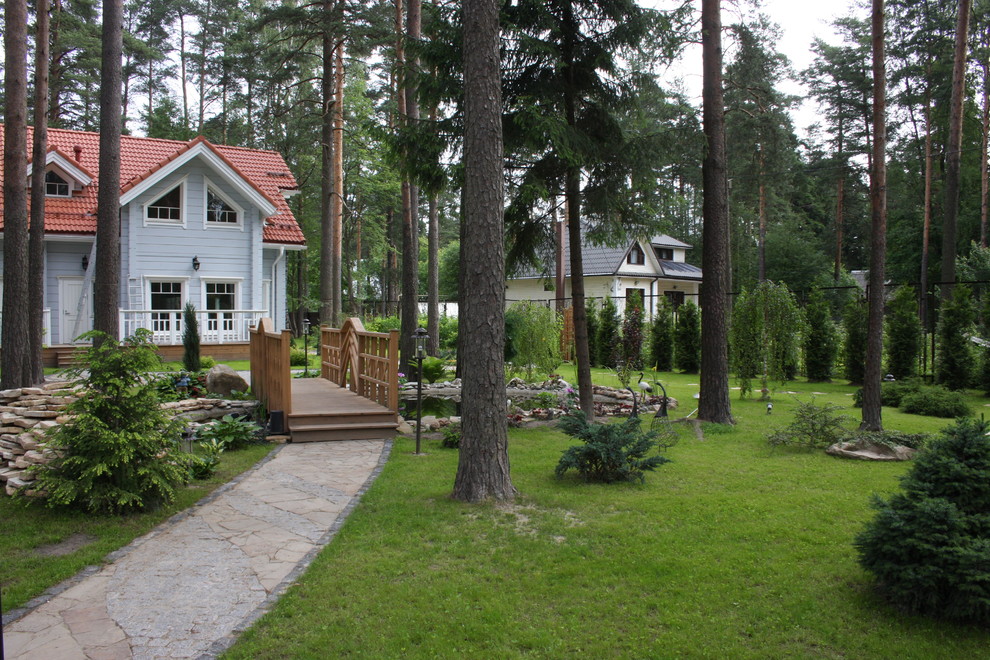 Реализация ландшафтного проекта в сосновом лесу