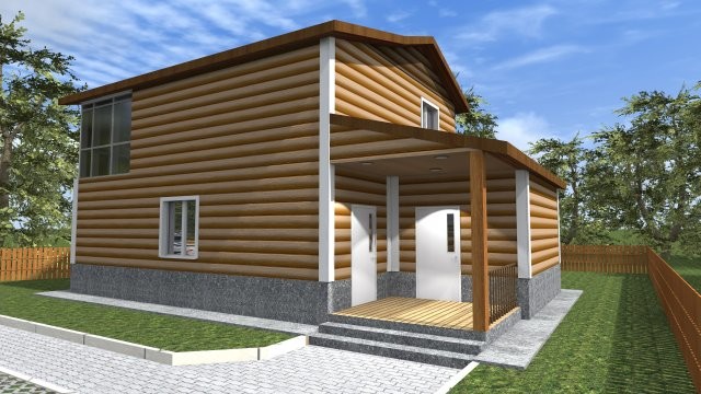 Пенобетонный индивидуальный жилой дом [008.14]