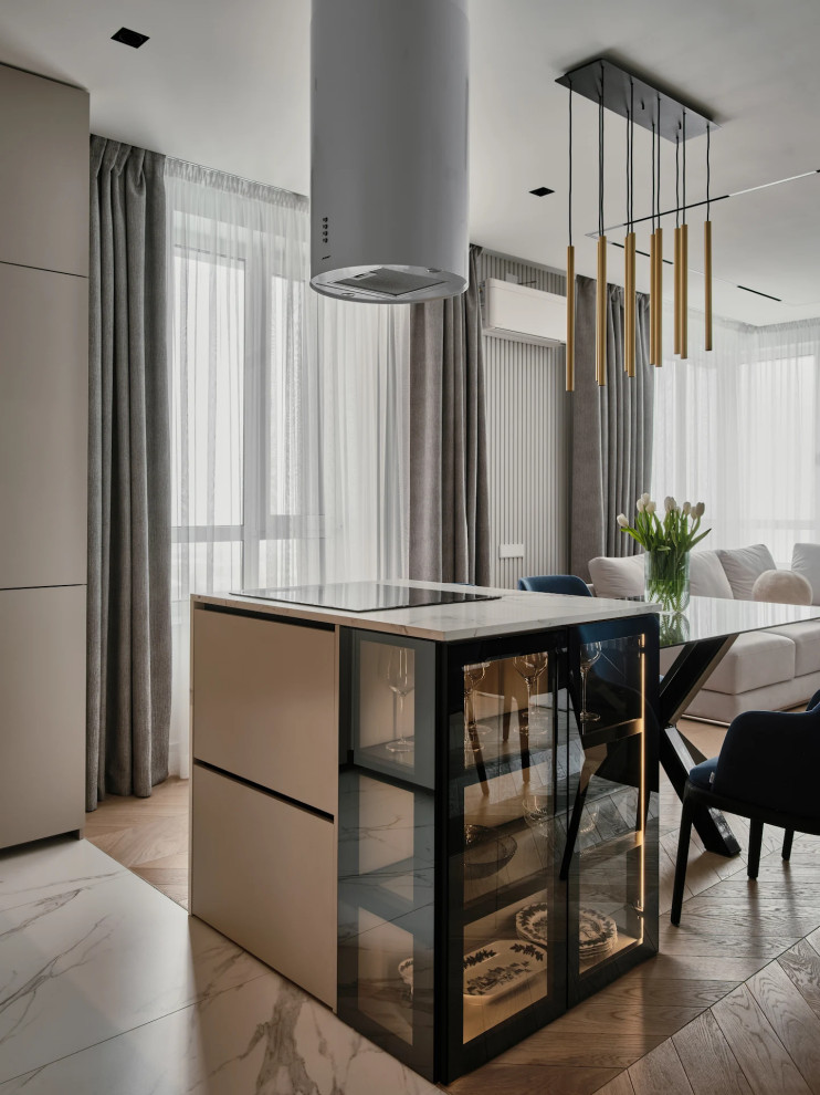 Дизайна-проект кухни гостиной ЖК "Две эпохи"