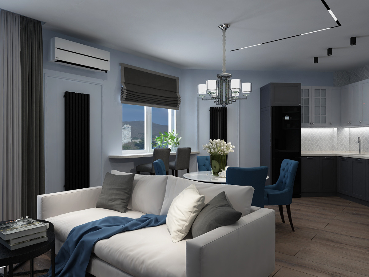 Квартира в современном стиле в разных вариантах исполнения