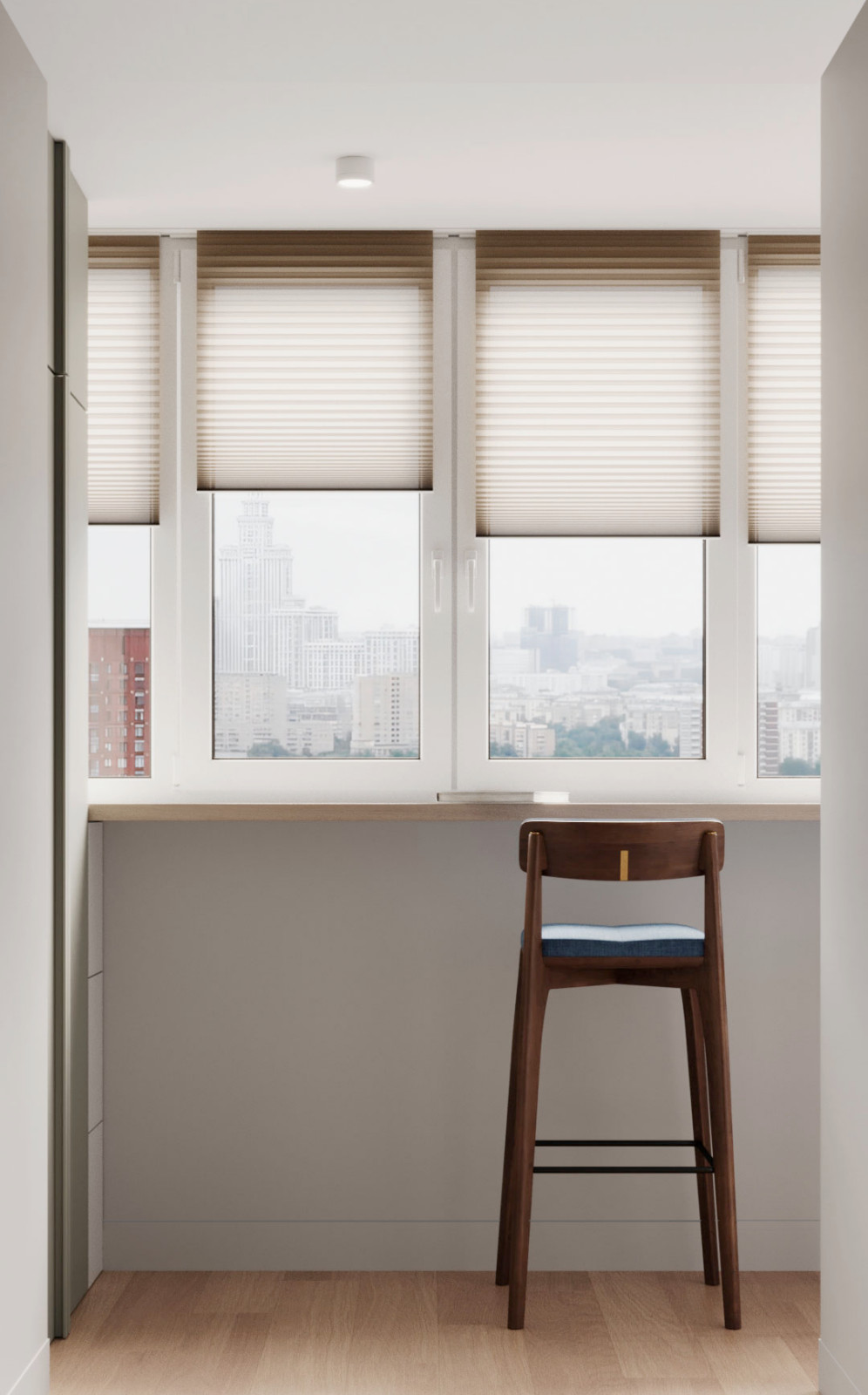 Современный интерьер с яркими акцентами и геометрическими формами