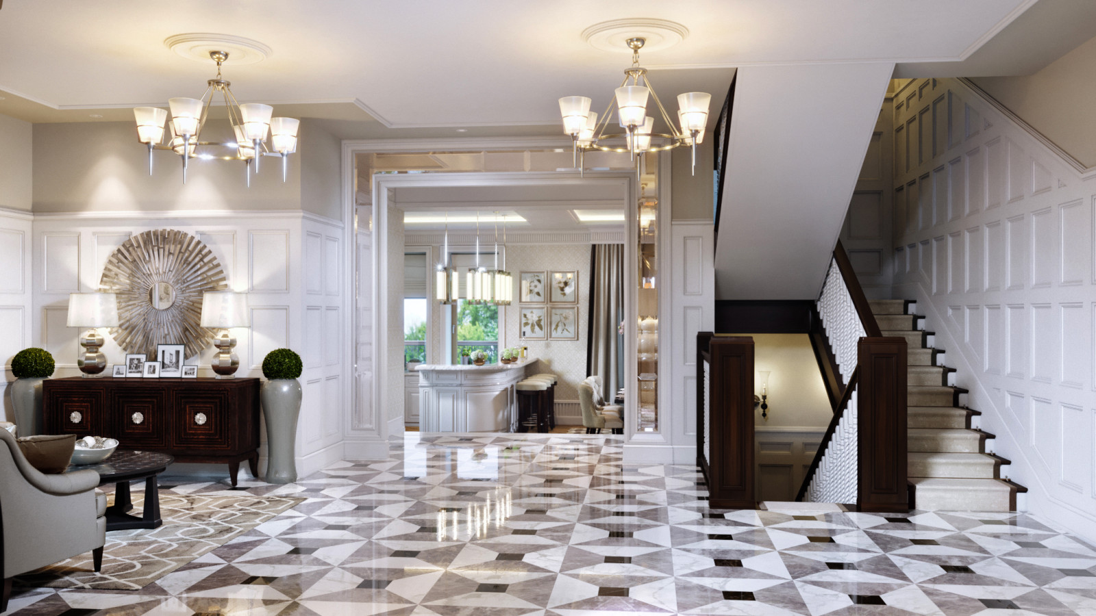 Обложка проекта: Дом 548,5 м² в американском стиле с мансардной зоной