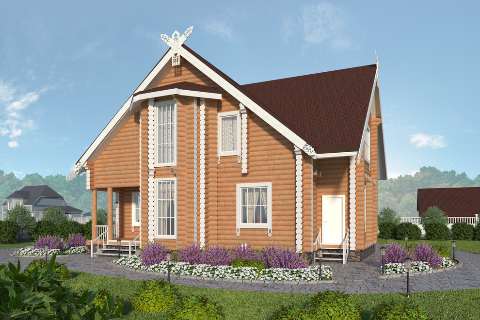 Дома из оцилиндрованного бруса экстерьер