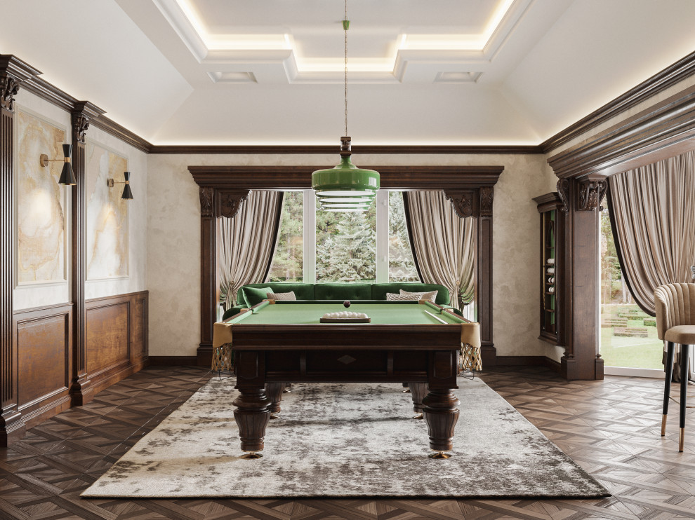 Дизайн бильярдной в частном доме