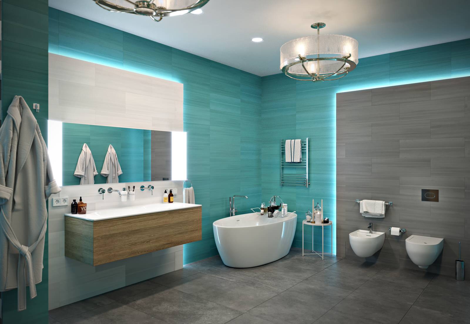 Визуализация ванной комнаты "Лазурь"
