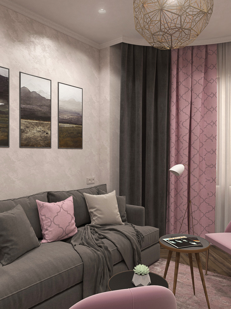 Прихожая с гостиной в однокомнатной квартире