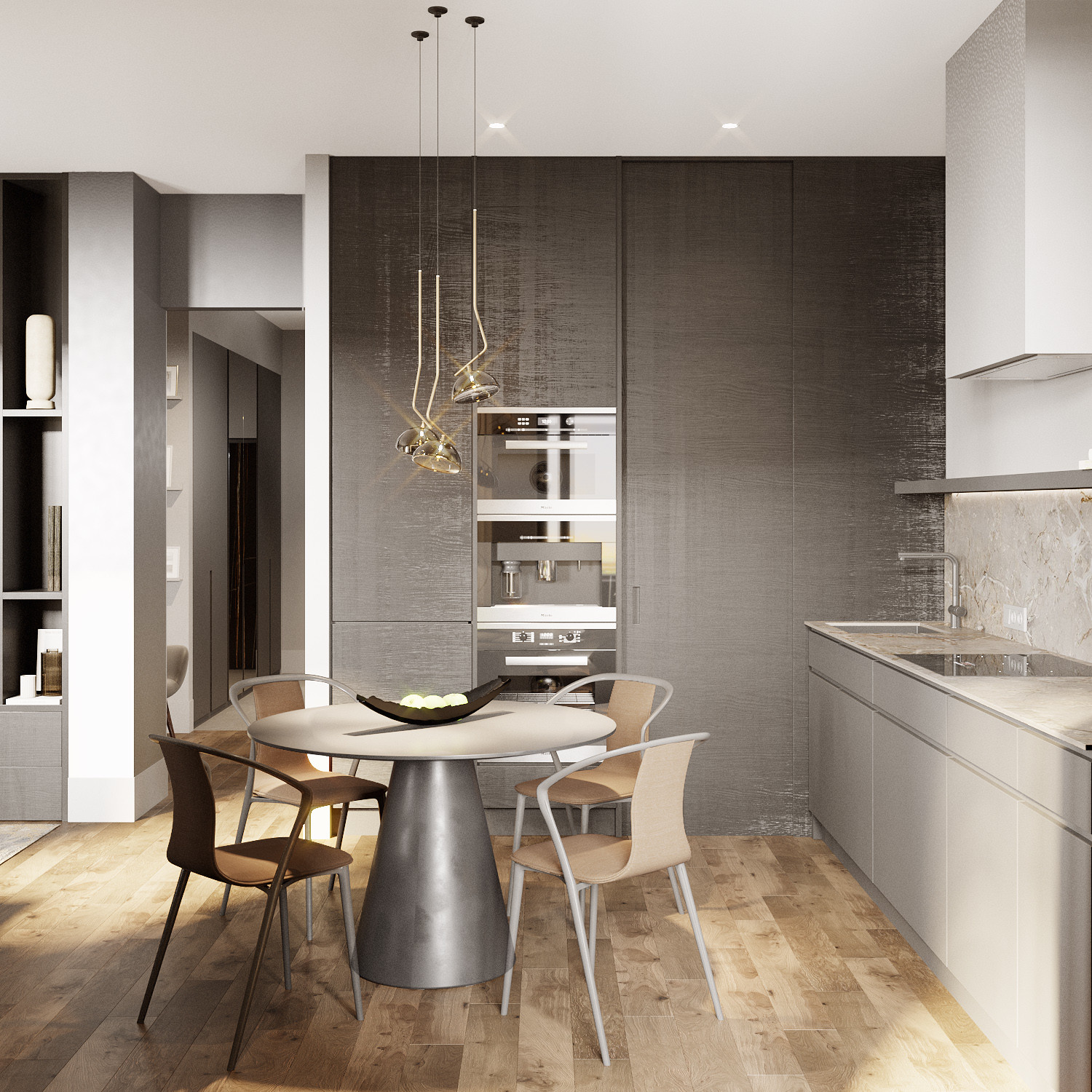 Лаконичный интерьер в элегантных оттенках серого и бежевого