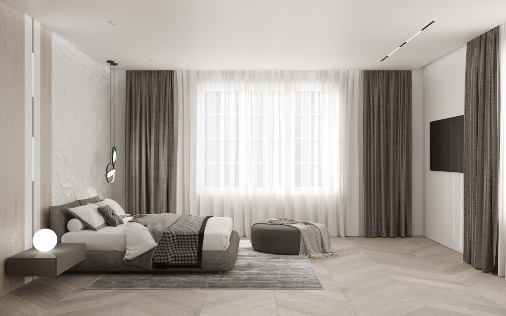 Проект мастер-спальни в трехэтажном доме на улице Красная в городе Калининград