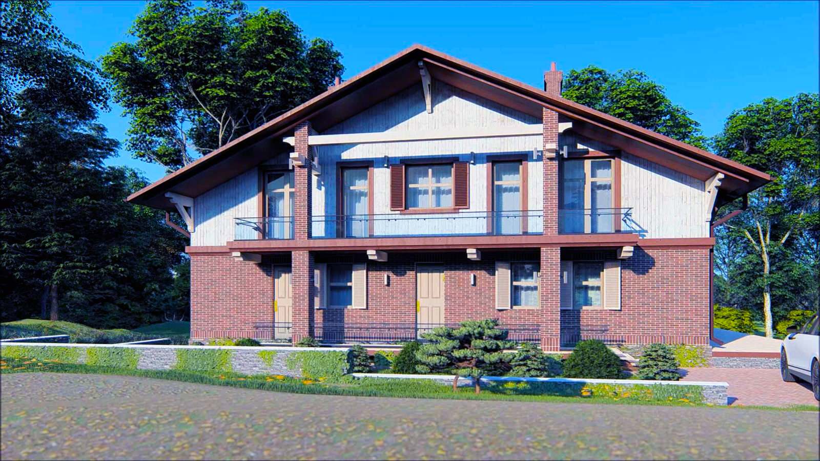 Проект двухэтажного дома в стиле "шале"