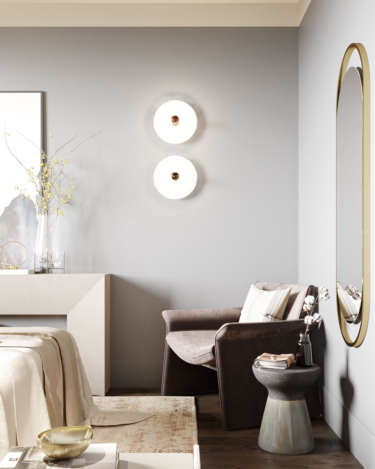 Лаконичный интерьер в элегантных оттенках серого и бежевого