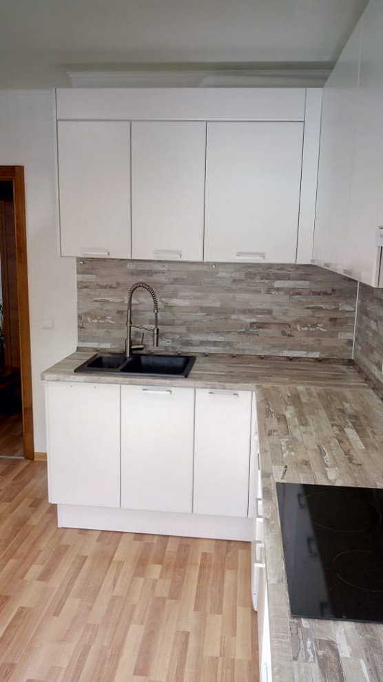 Белая кухня сканди угловая