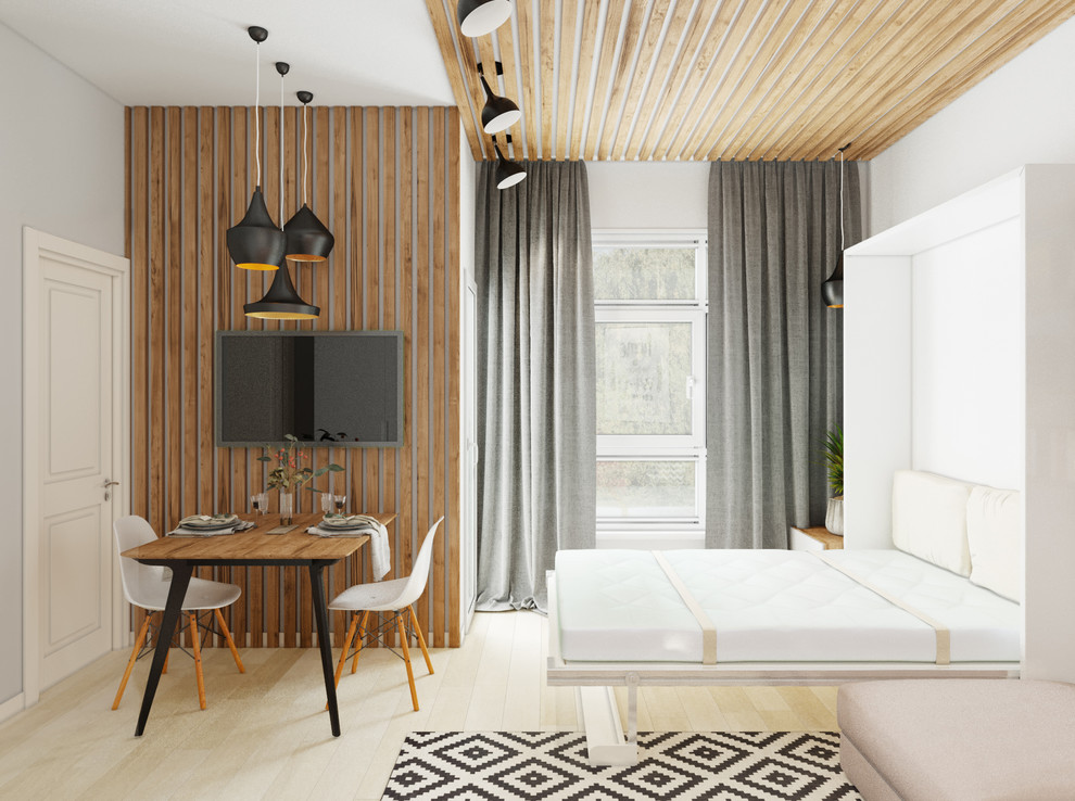 спальная зона в студии трансформер