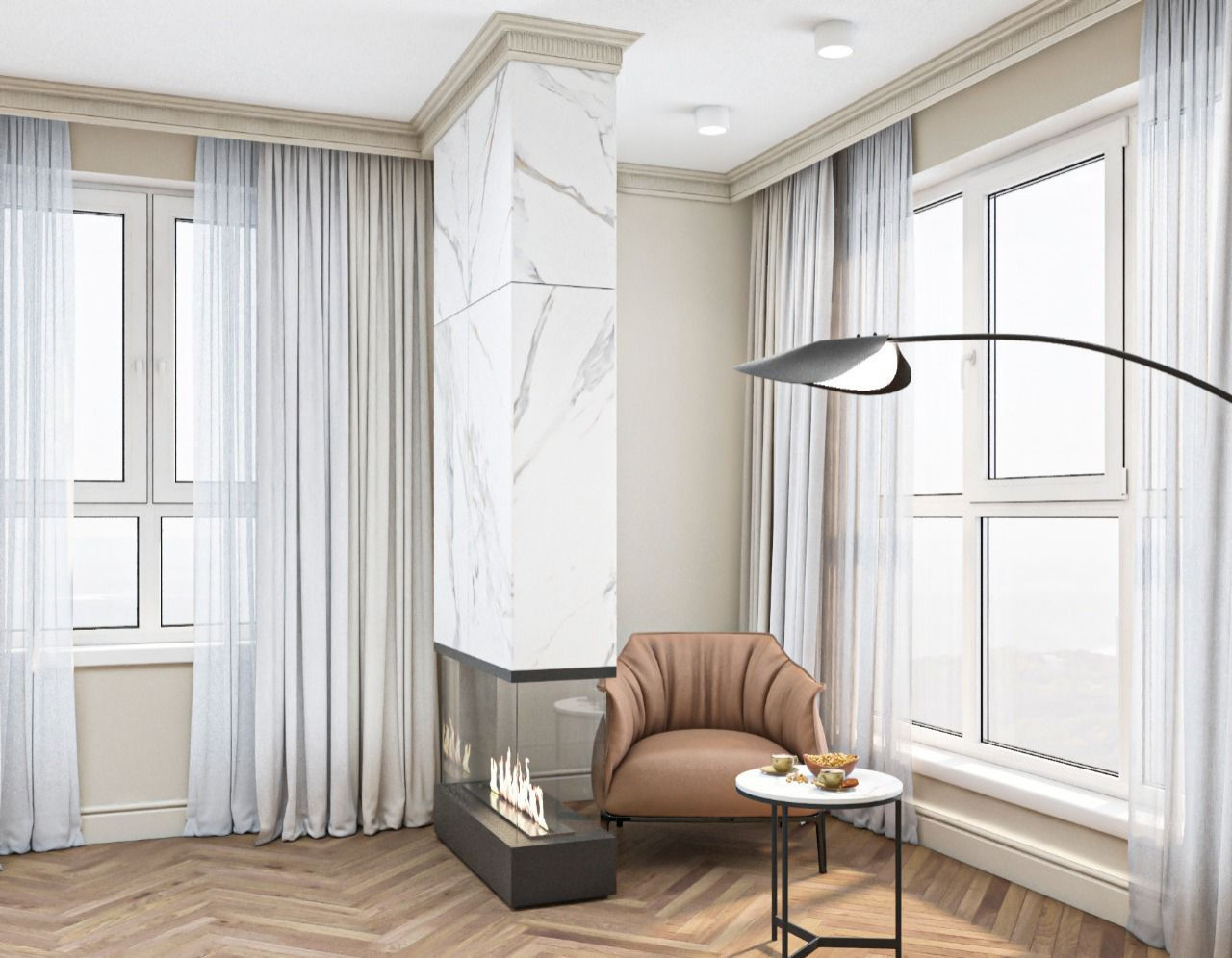 Просторная квартира с гостевой в классическом стиле