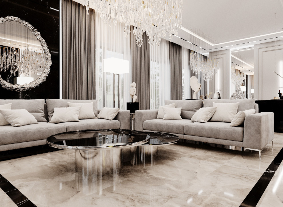 Дизайн гостиной в частном доме