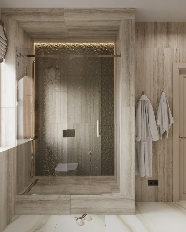 Душевая с окном в частном доме г. Казань