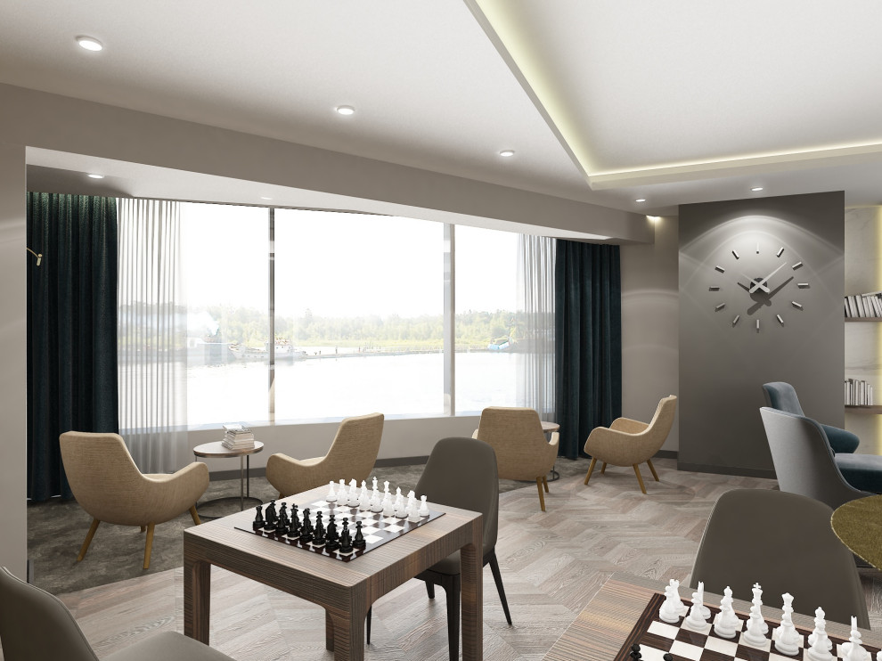 Концепт-проект комнаты отдыха и игр в шахматы в Многофункциональном комплексе с