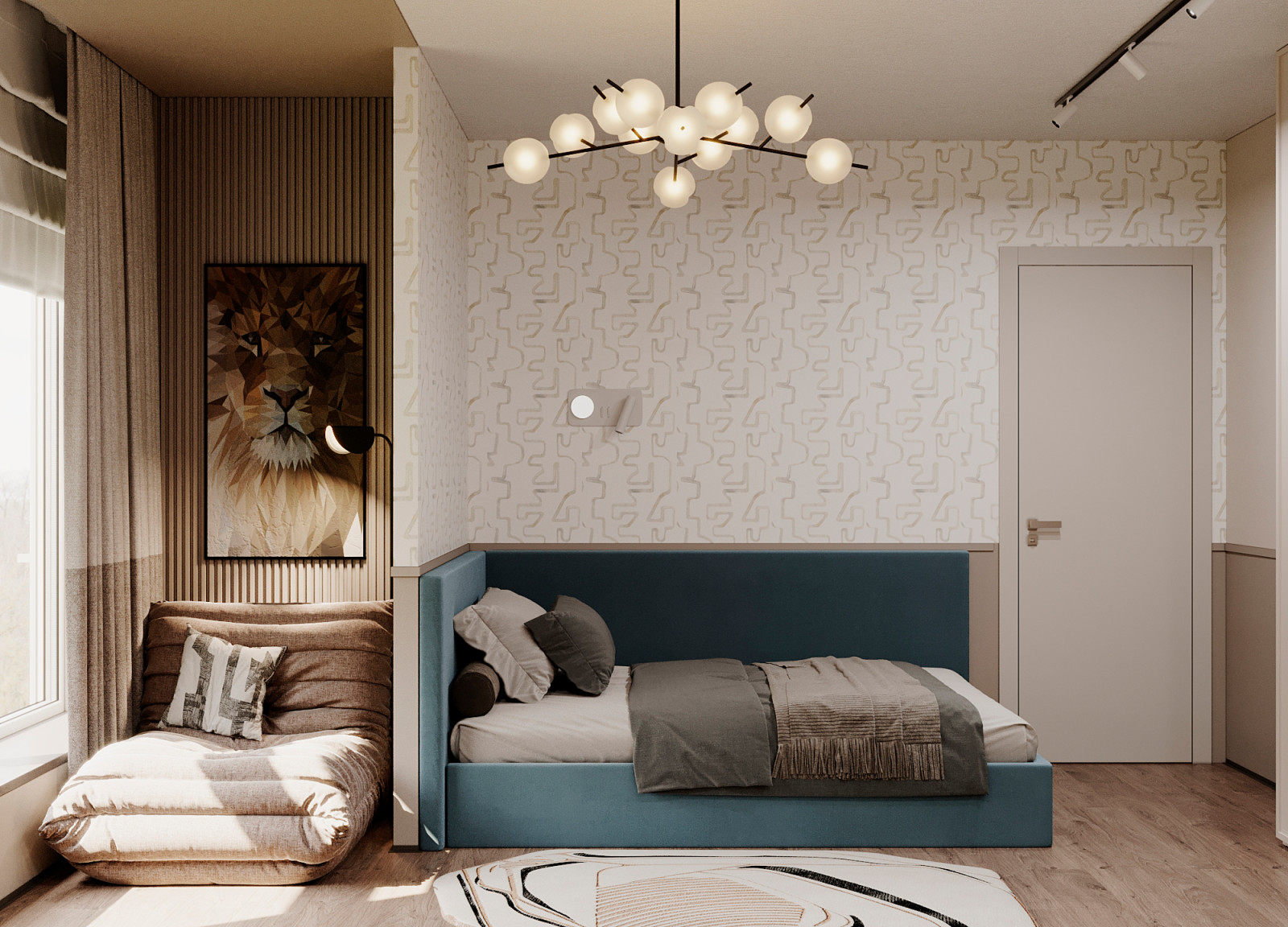 Детская сппальня в квартире в ЖК "Discovery Residence" Екатеринбург