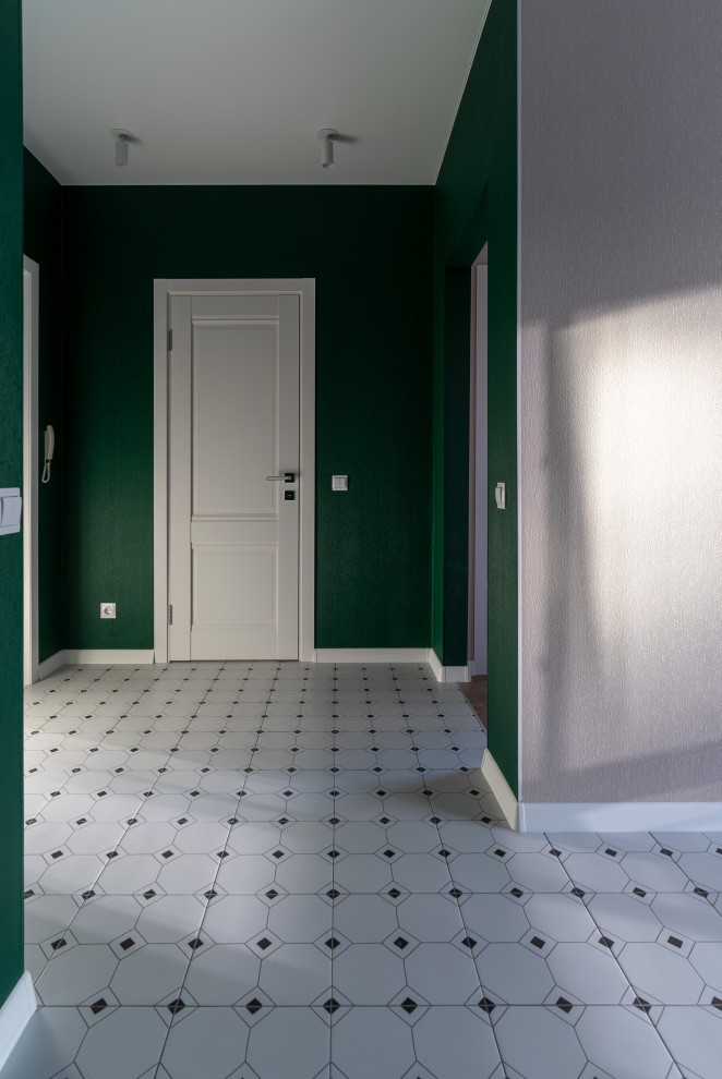 Как из однушки 45 кв.м сделать двушку с гардеробом и акцентной изумрудной кухней