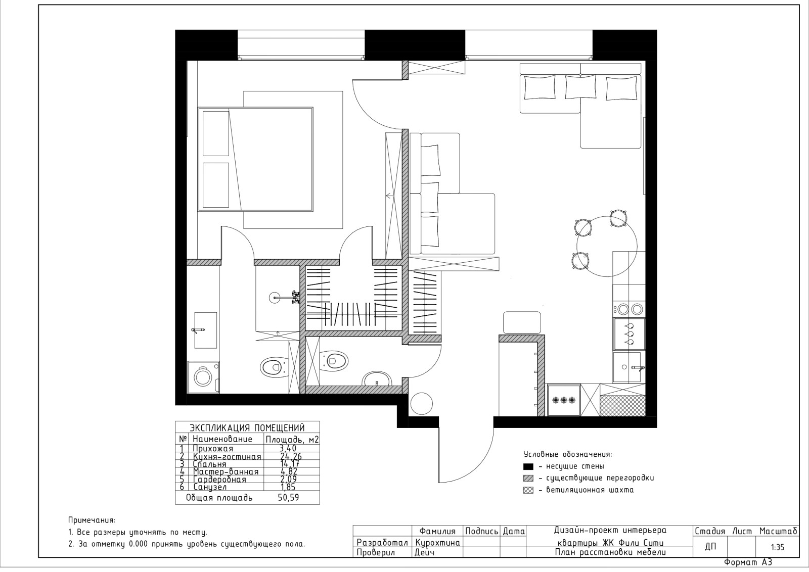 Обложка проекта: ЖК Фили Сити (Москва) - 50,6м²