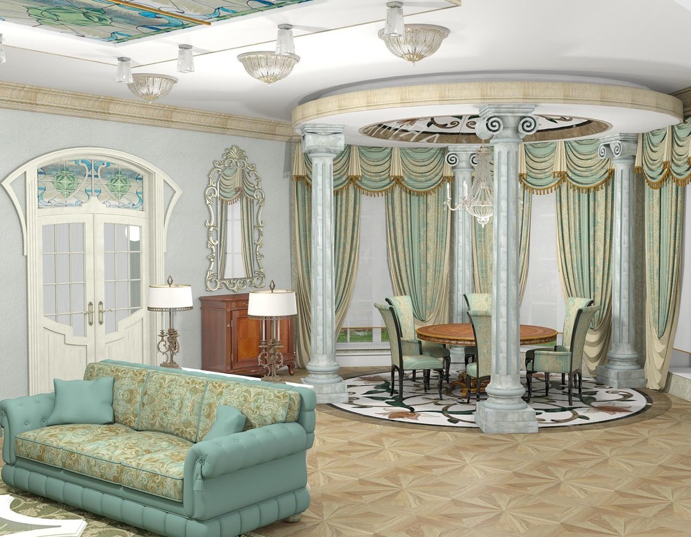 Гостиная с дамой в бирюзовом