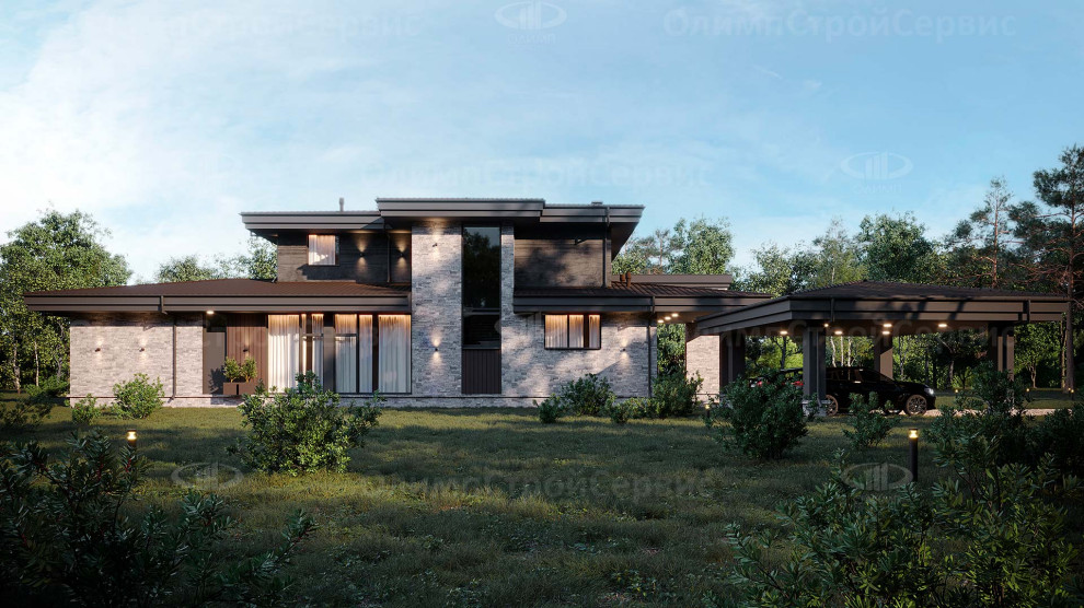 Двухэтажный дом в стиле Райта «Веллингтон»