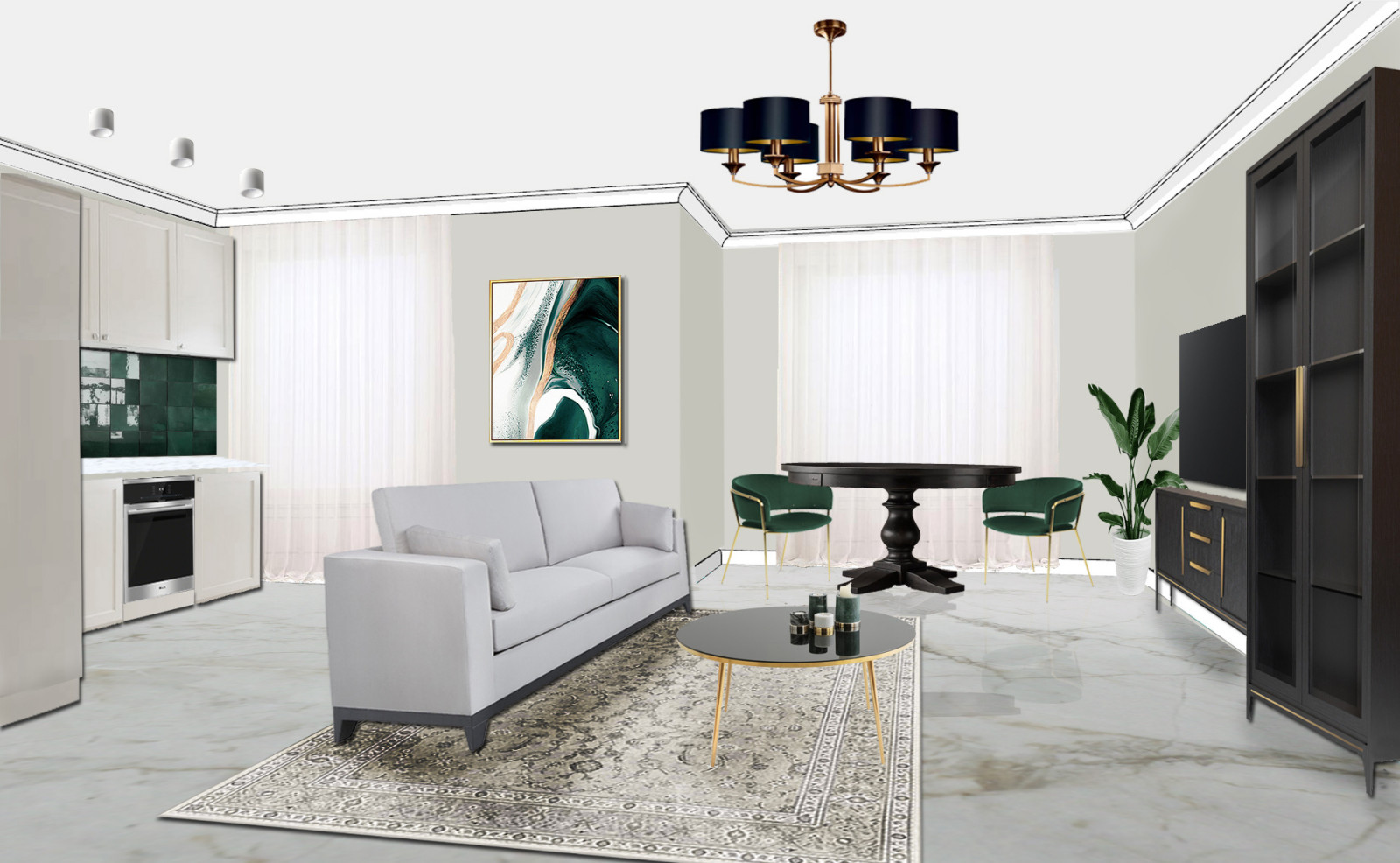 Обложка проекта: Кухня-гостиная ЖК «Андриановский»