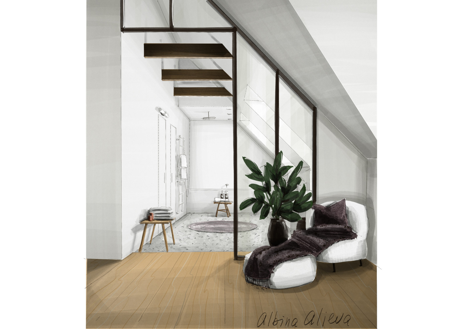 Interior Concepts – Procreate Sketches by Albina Alieva