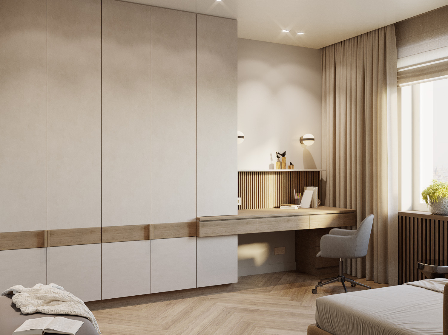 Soft-минимализм в монохромном интерьере трехкомнатной квартиры /ЖК "Балтийский"