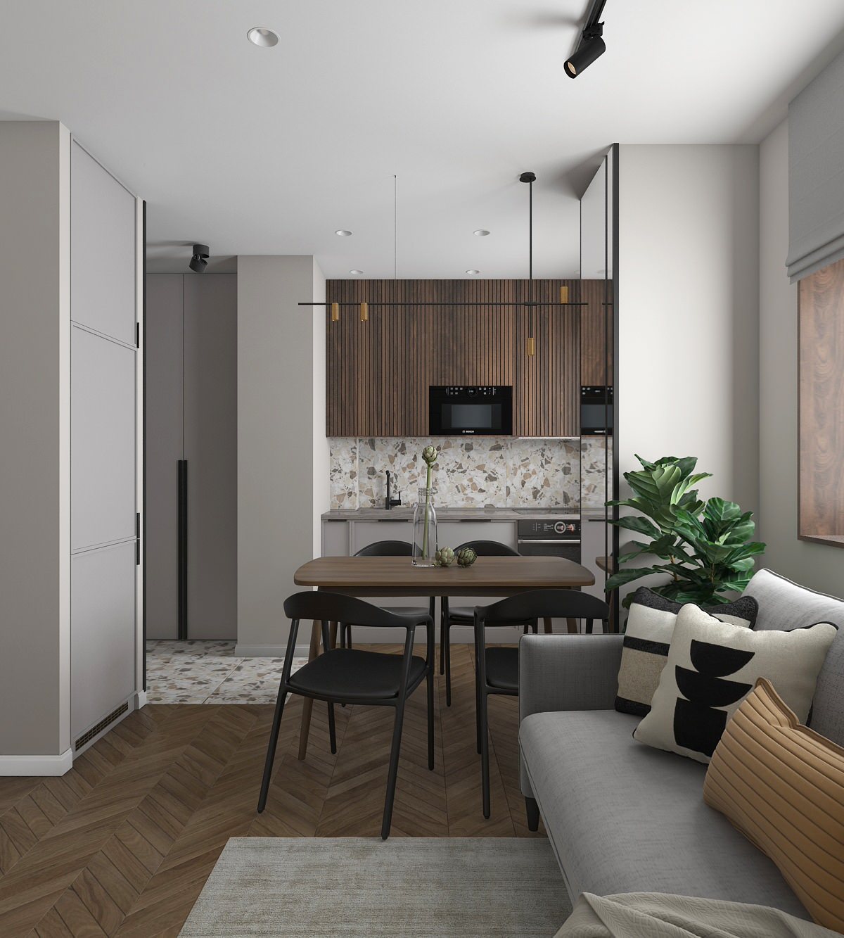 Обложка проекта: Квартира с нотками графики