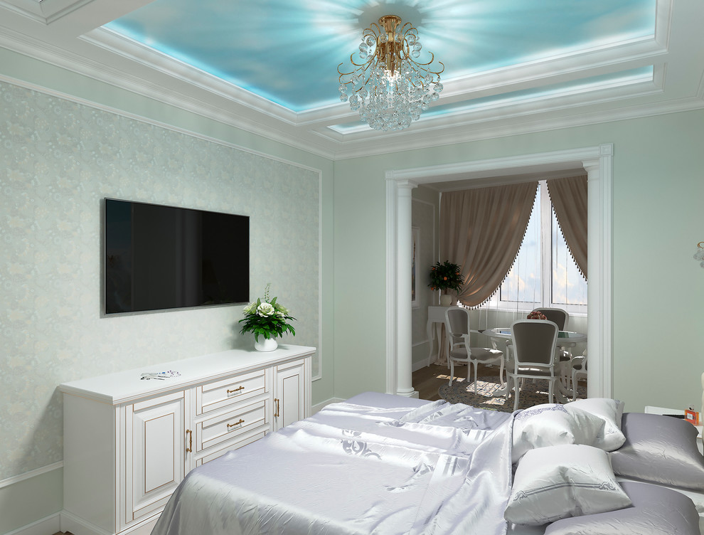 Квартира с бирюзовой спальней