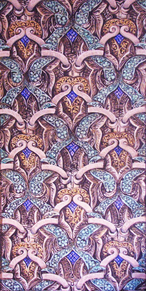 Роспись кессонов в гостиной