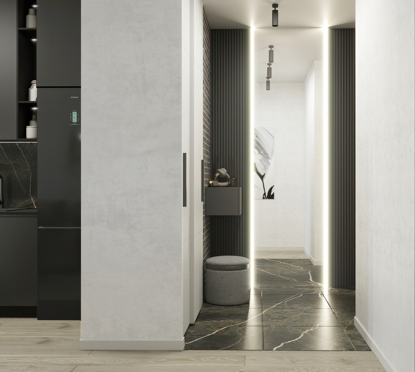 Квартира в современном стиле с элементами лофта