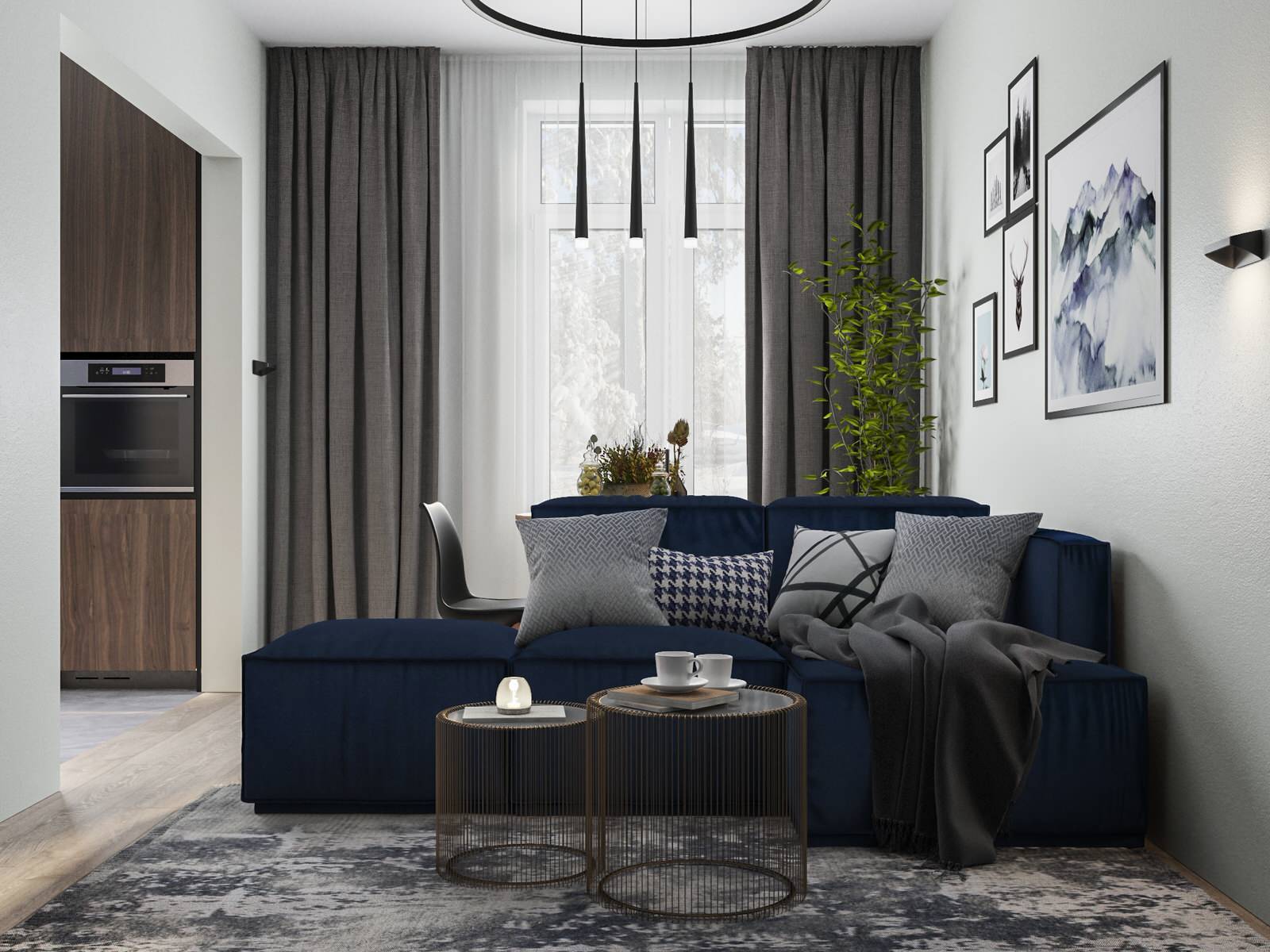 Дизайн-проект двухкомнатной квартиры, 55.22 м2