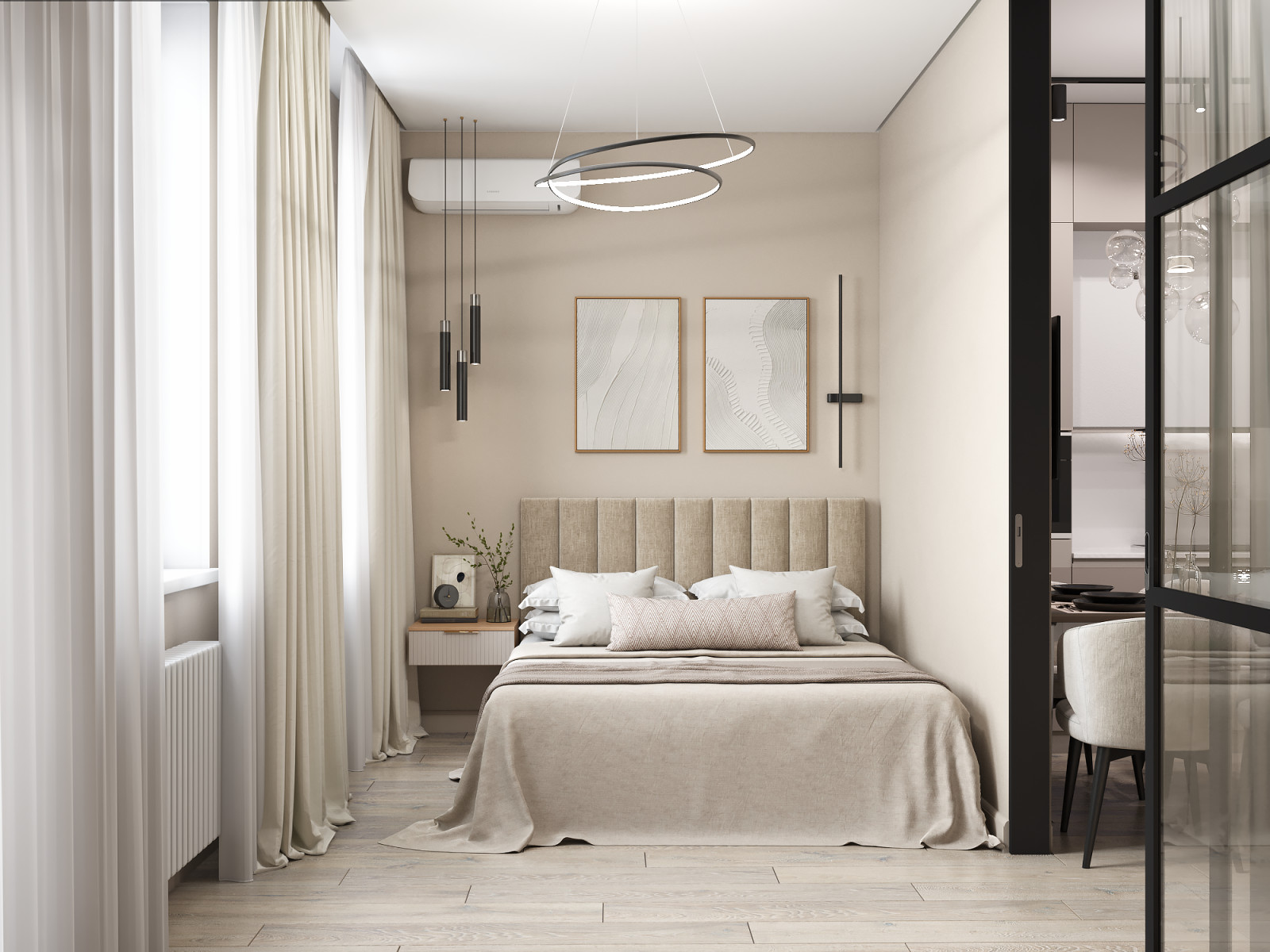 Проект современной квартиры 39 м² в Москве для двоих