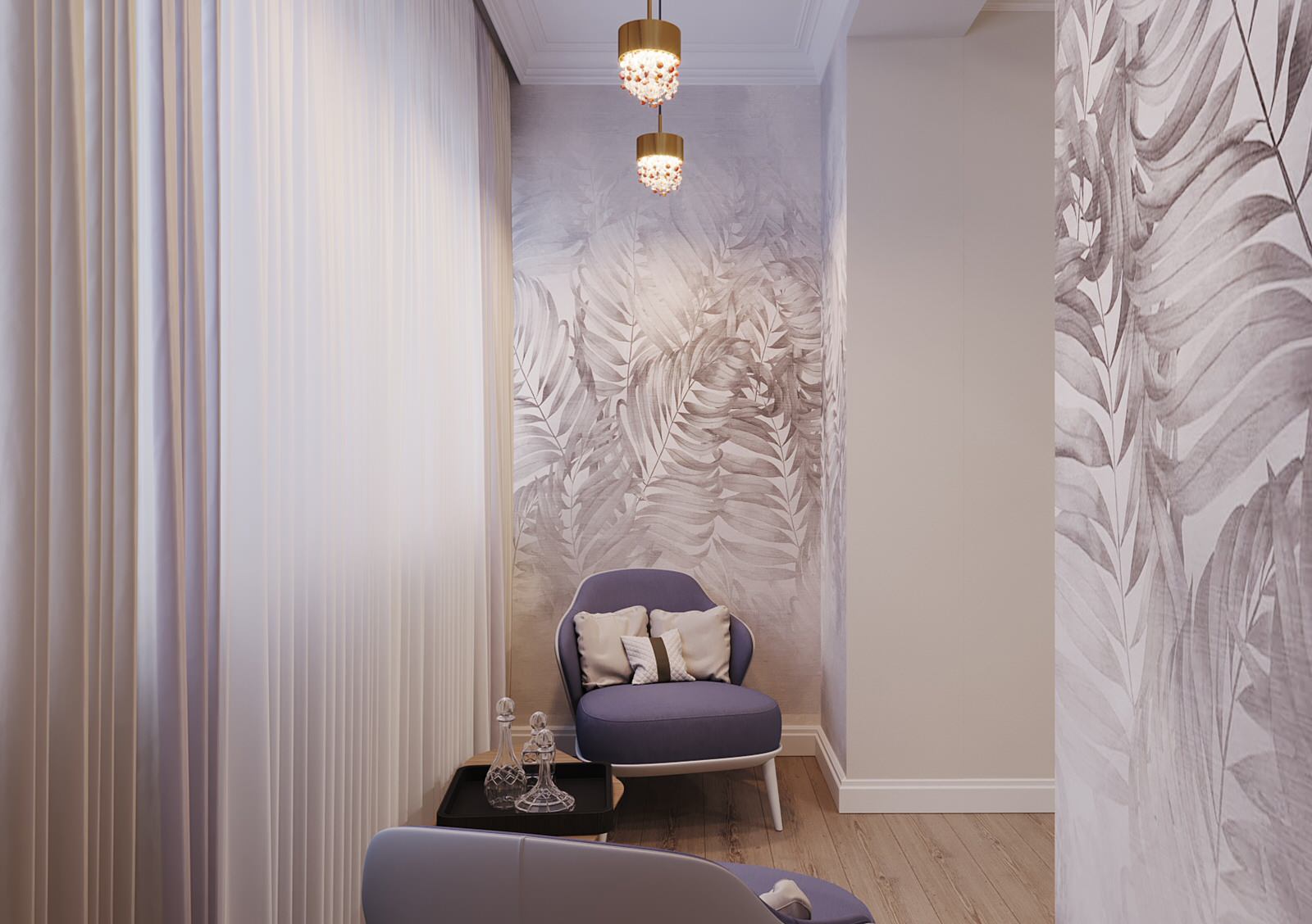 Современная гостиная с элементами классики