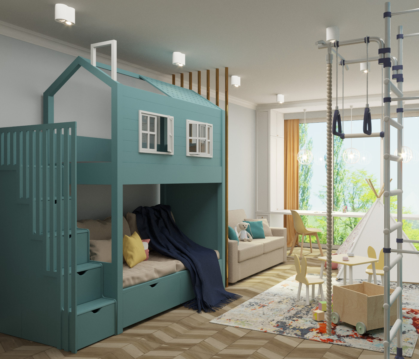 Проект интерьера двухэтажного дома