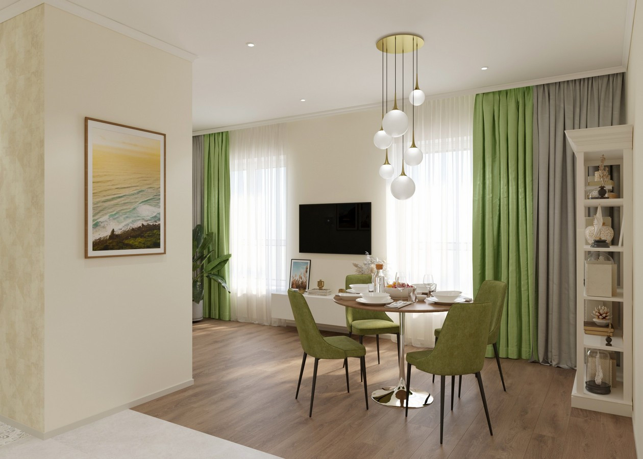 Дизайн двухкомнатной квартиры в светлых тонах