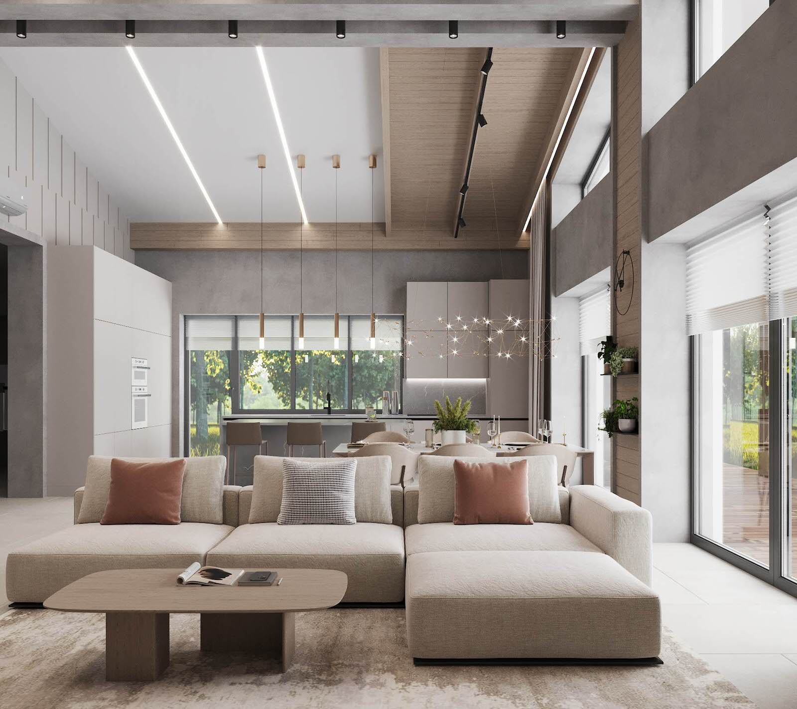 Загородный интерьер -гостиная, холл