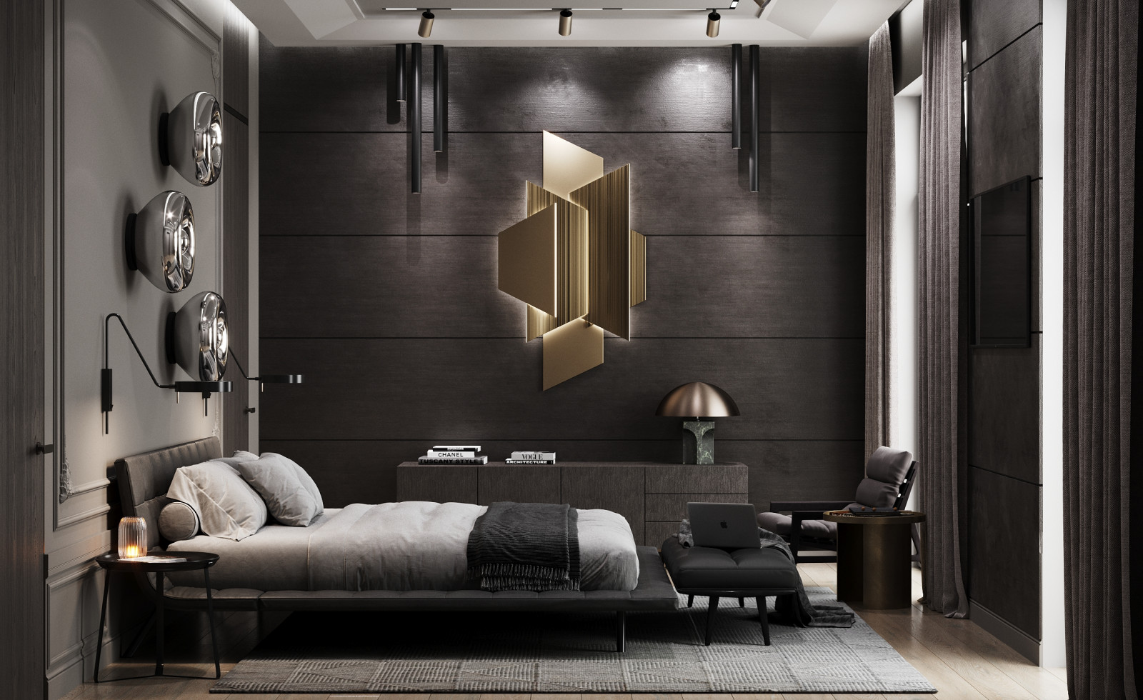 Обложка проекта: Интерьер спальни в загородном доме