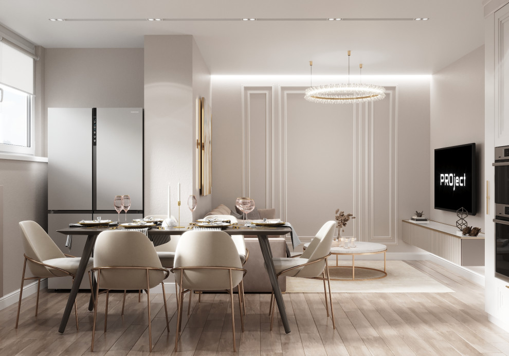 "Пудровые оттенки". Квартира 97 кв.м, ЖК "Левобережный"