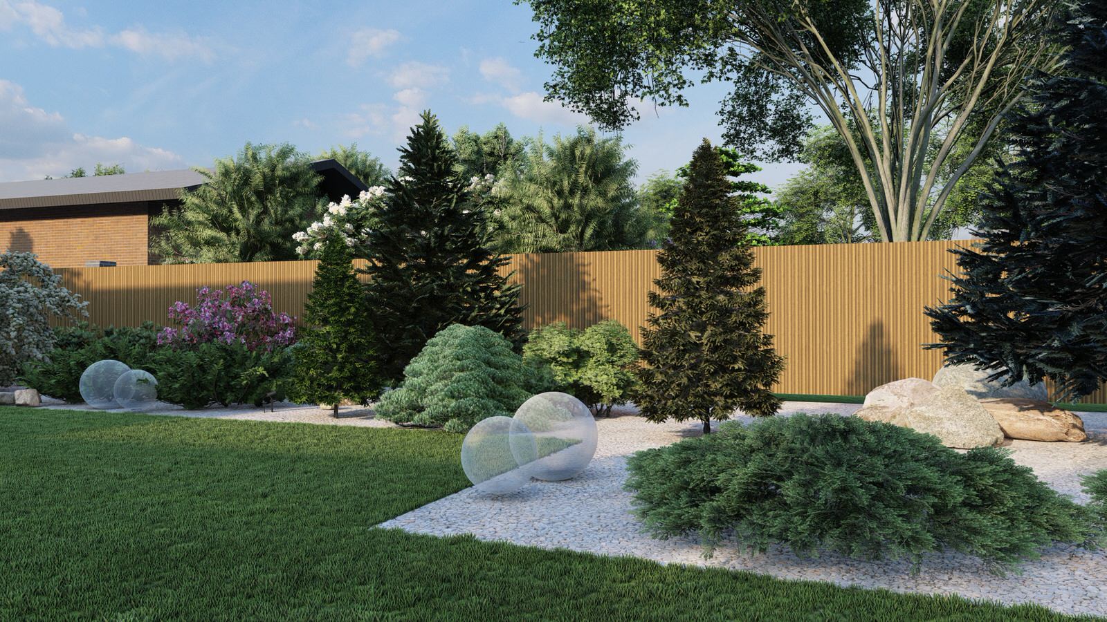 Ландшафтный дизайн 25 соток в д. Большая Ельня