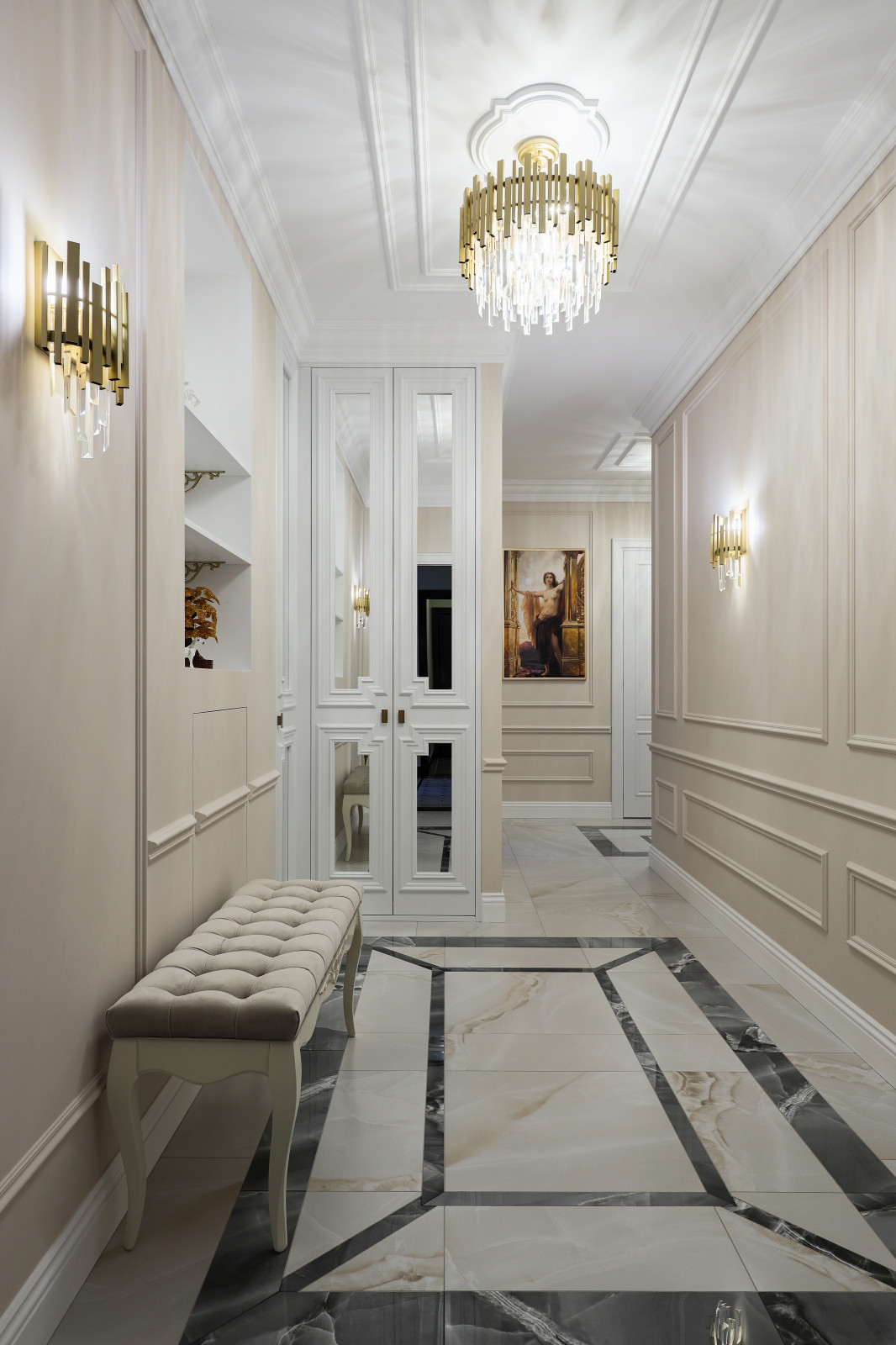 Реализованный дизайн-проект квартиры 90 кв.м.в стиле неоклассика