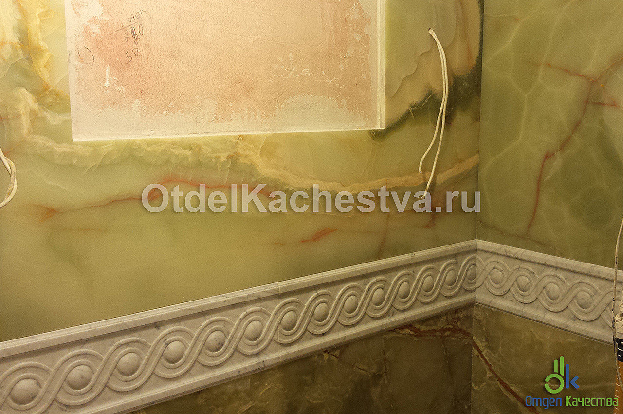 Укладка мрамора в санузле