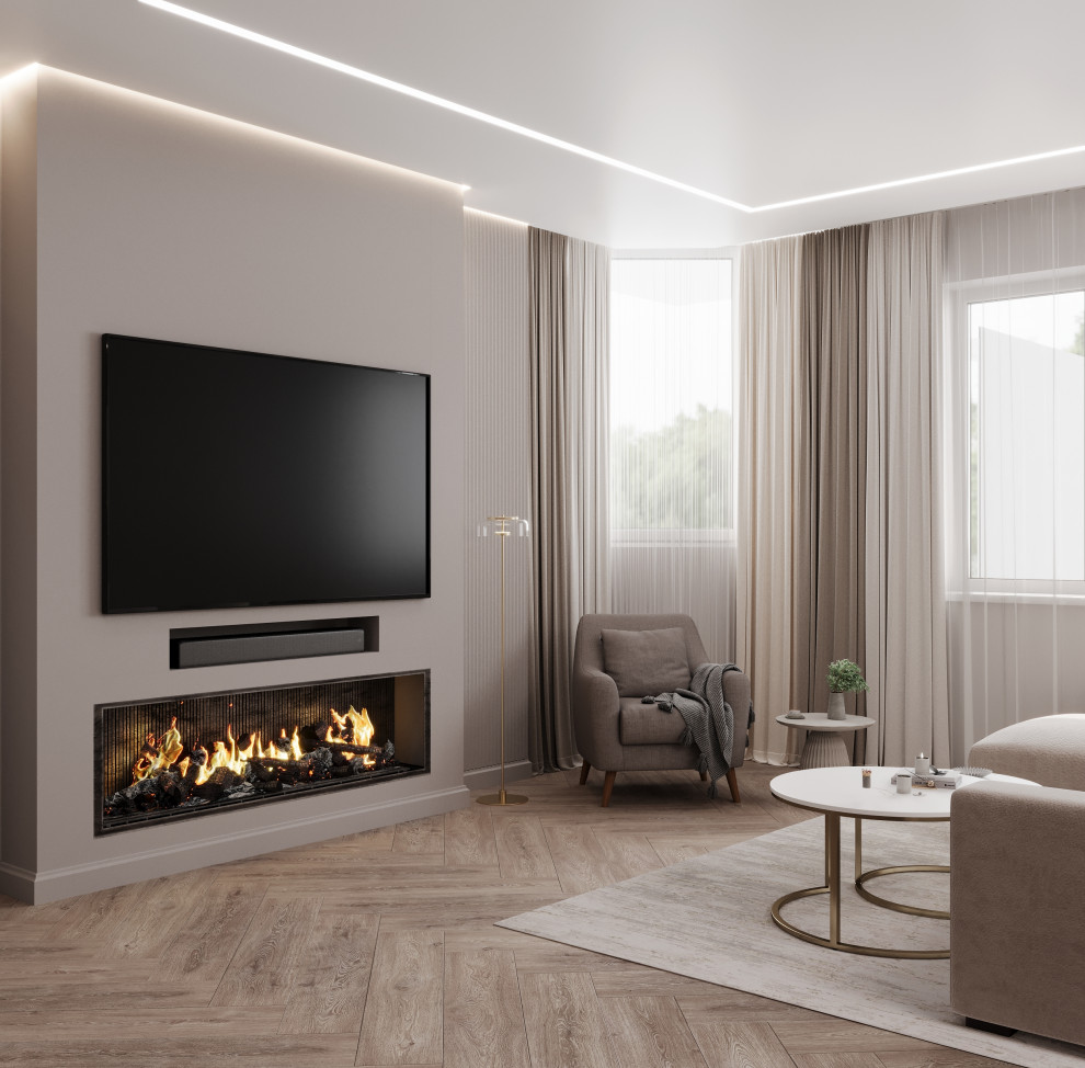 Проект кухни-гостиной ЖК Каскад