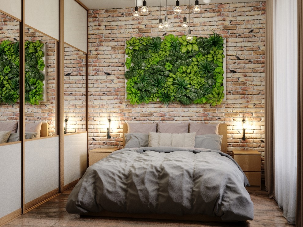 Квартира в стиле LOFT розовый кирпич