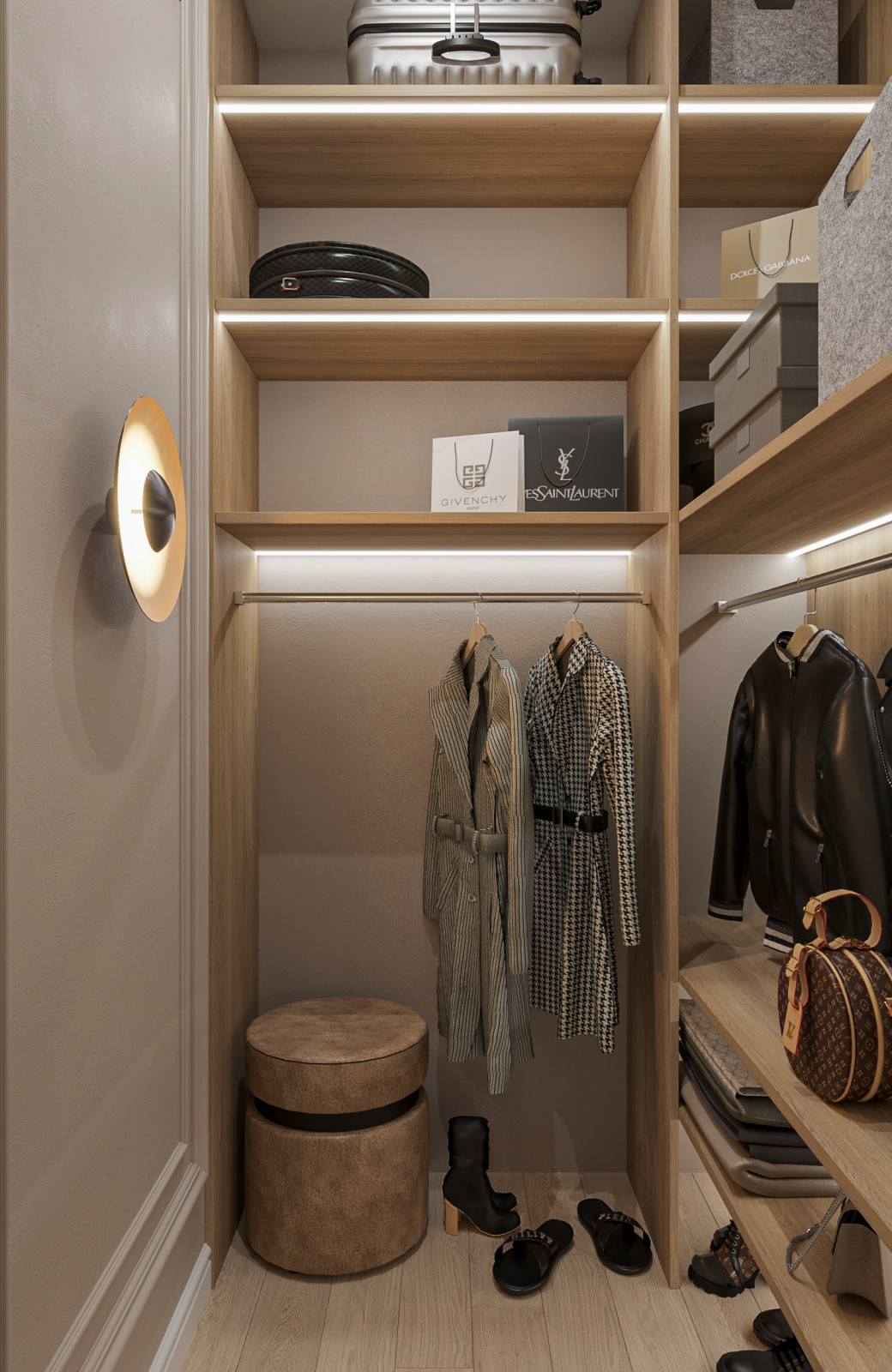 Гардеробная в таунхаусе